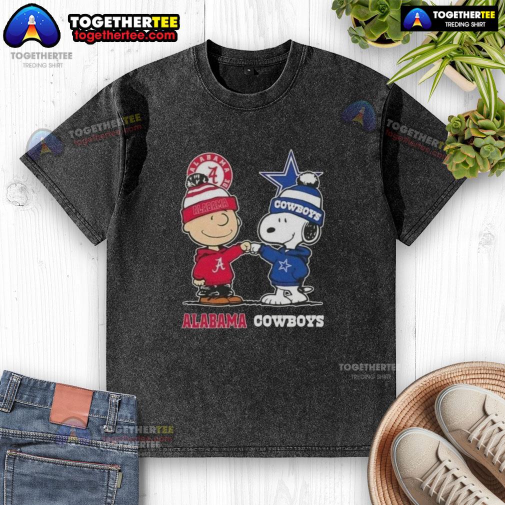 Cute Charlie Brown And Snoopy Alabama Crimson Tide X Dallas Cowboys T-Shirt - Image 6