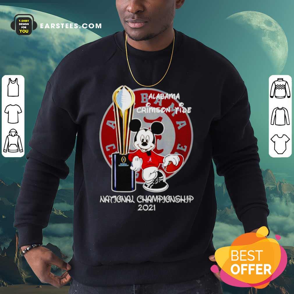 Top Alabama Crimson Tide Mickey Mouse NCAA National Championship 2021 Shirt - Image 5