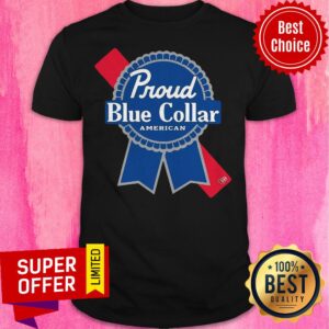 Nice Proud Blue Collar American Flag Shirt