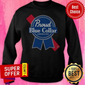Alternative view of Nice Proud Blue Collar American Flag Shirt