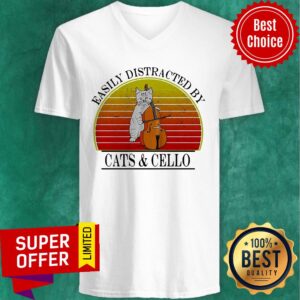 Alternative view of Easily Distracted By Cats And Cello Vintage Shirt