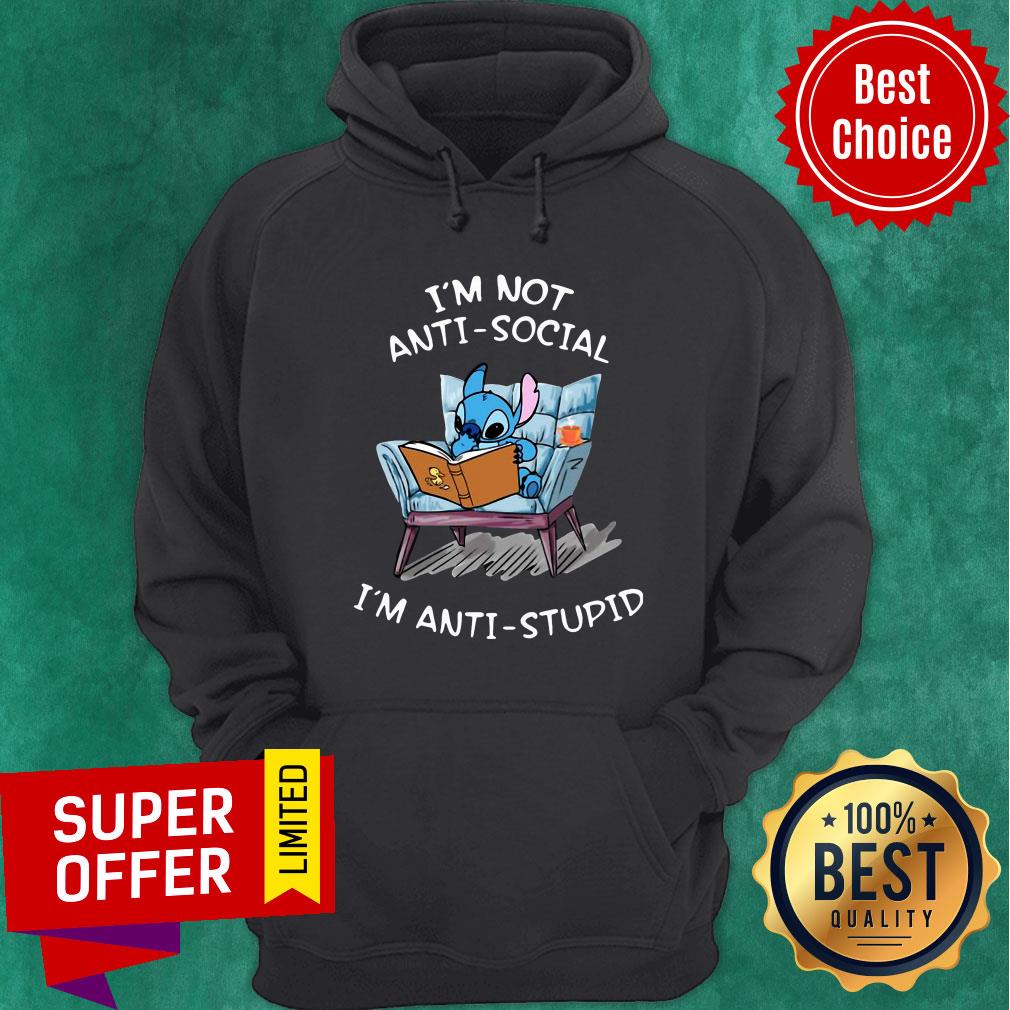 Stitch I’m Not Anti Social I’m Anti Stupid Shirt - Image 2