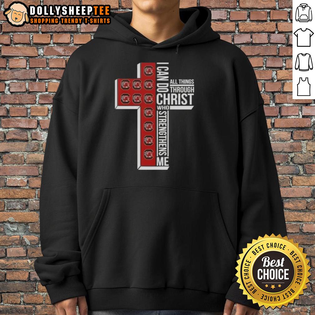 Good I Can Do All Things Through Christ Who Strengthens Me South Carolina Gamecocks Football Cross T-Shirt