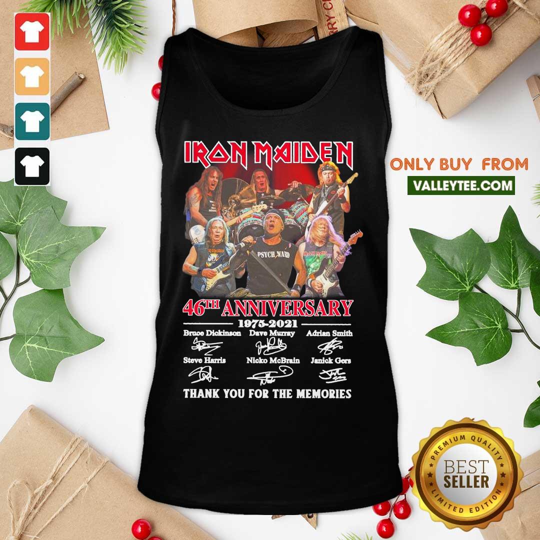 Pro Iron Maiden 46th Anniversary 1975 2021 Thank You For The Memories Signatures Shirt - Image 4