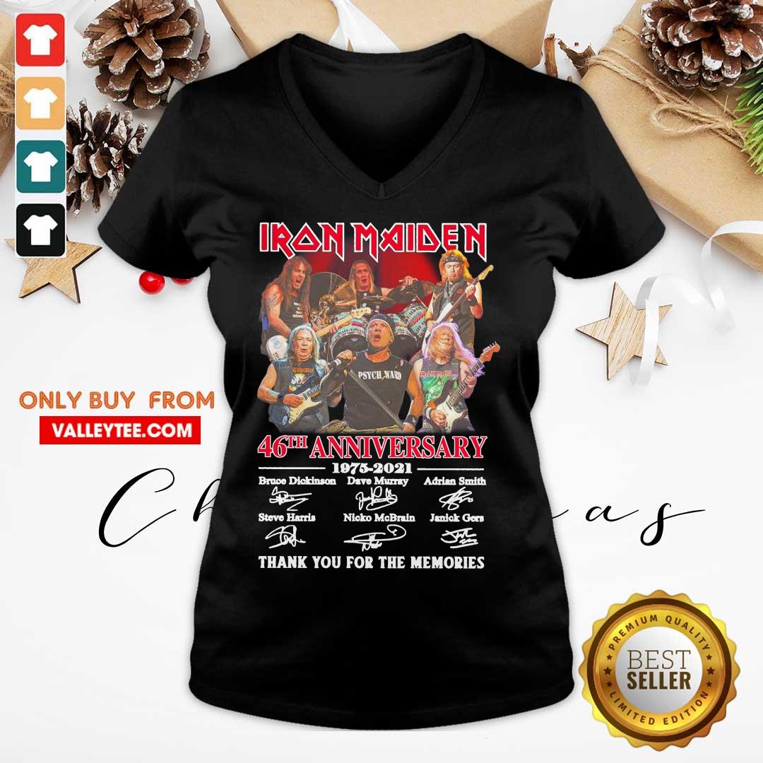 Pro Iron Maiden 46th Anniversary 1975 2021 Thank You For The Memories Signatures Shirt - Image 3