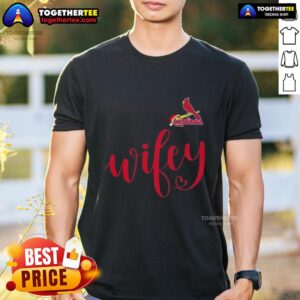 Original Wifey St Louis Cardinals Santa Hat Merry Christmas T-Shirt