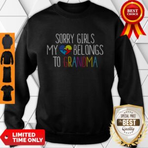 Alternative view of Top Autism Sory Girls My Heart Belongs To Grandma Shirt