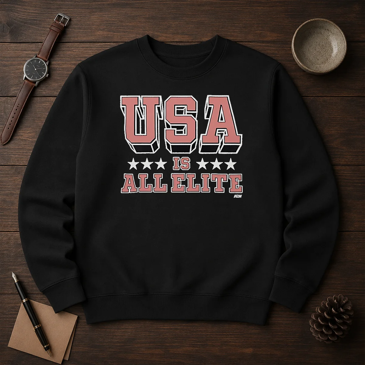 Top USA Is All Elite AEW Wrestling Promotional Logo Shirt - Image 7