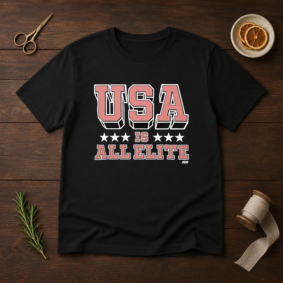 Top USA Is All Elite AEW Wrestling Promotional Logo Shirt