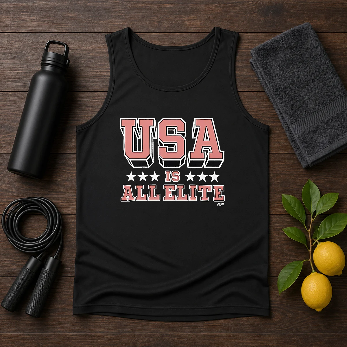 Top USA Is All Elite AEW Wrestling Promotional Logo Shirt - Image 3