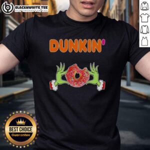Happy Grinch Hands Love Dunkin Donut Merry Christmas T-Shirt