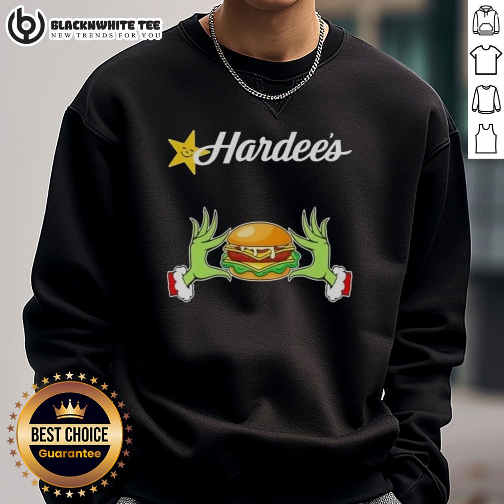Happy Grinch Hands Love Hardee's Merry Christmas T-Shirt - Image 5