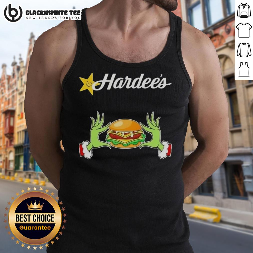 Happy Grinch Hands Love Hardee's Merry Christmas T-Shirt - Image 4