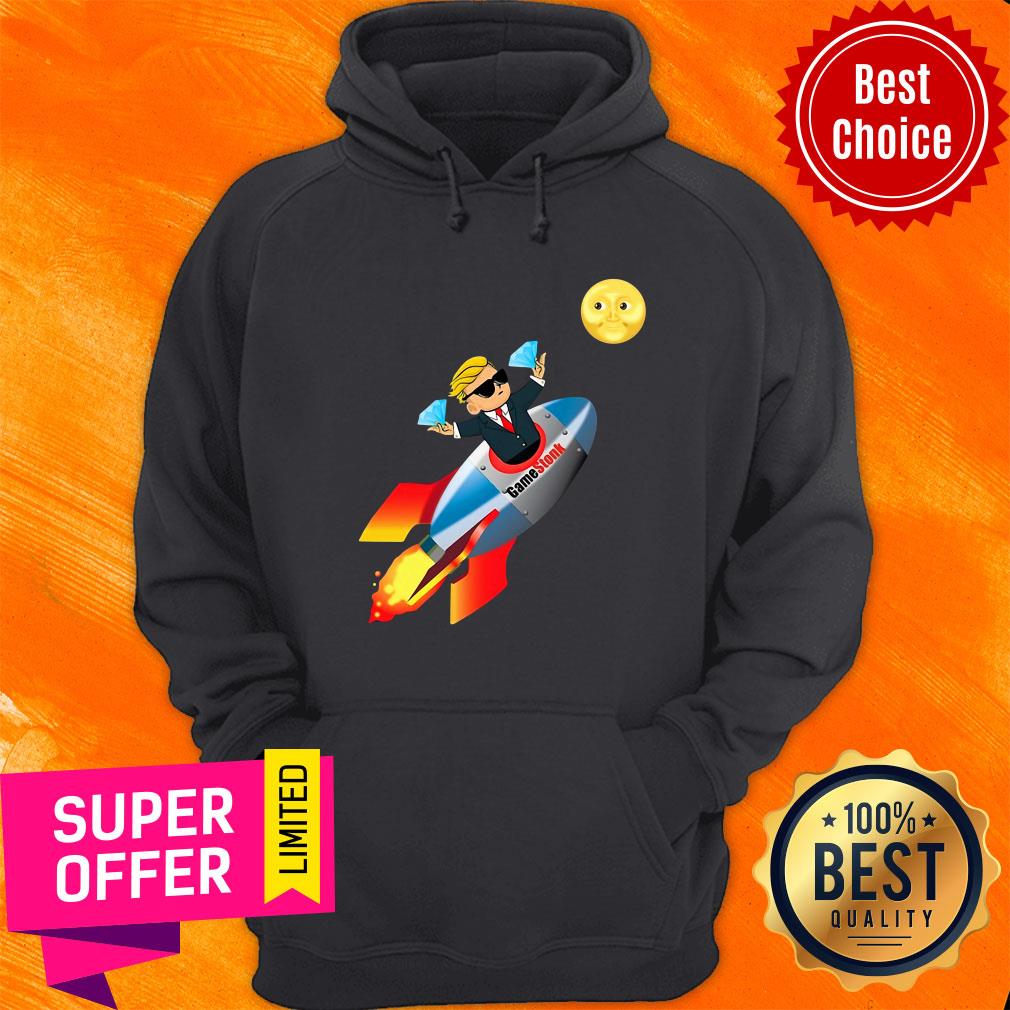 Gamestonk Wsb Rocket Ship To The Moon Gme Stock Shirt - Image 2