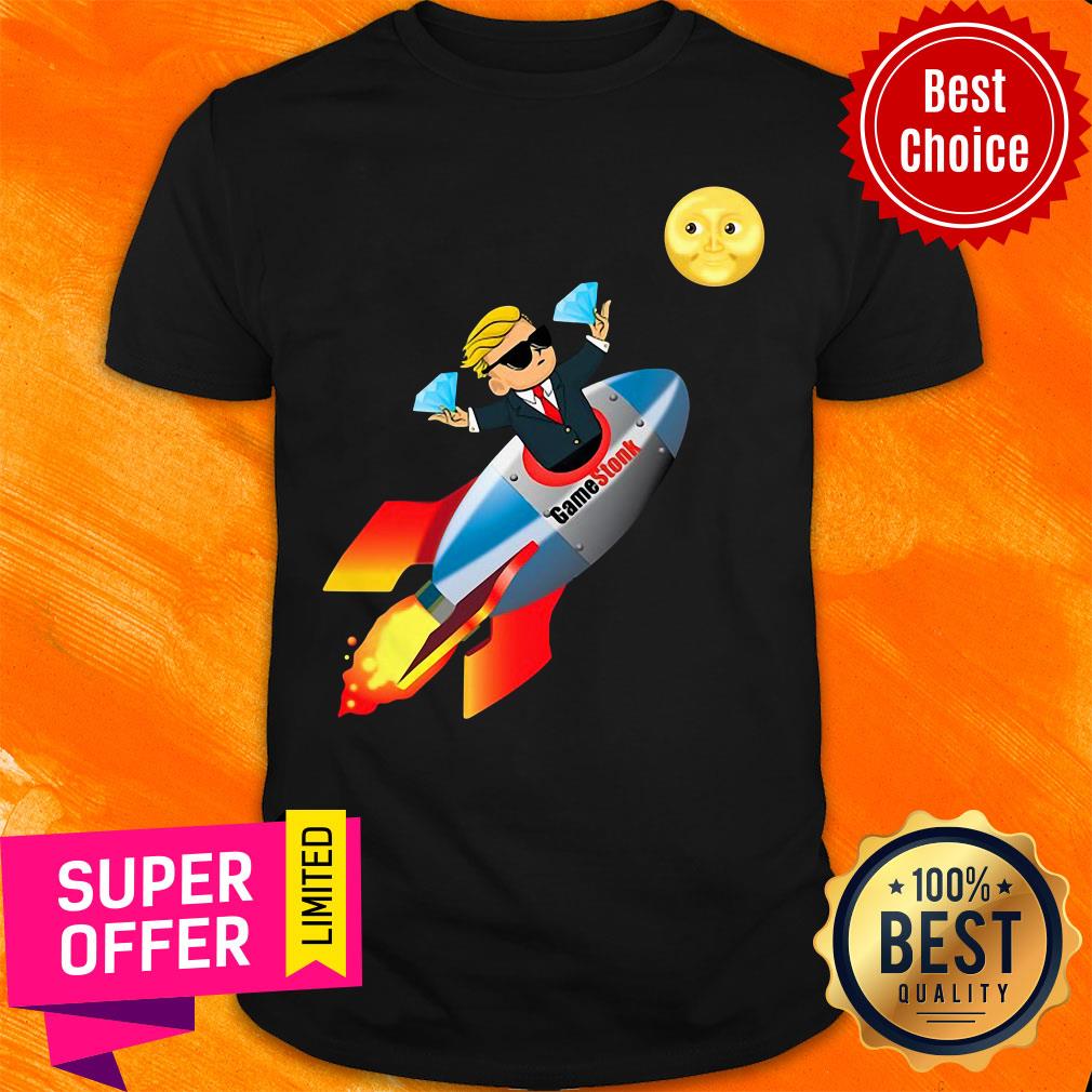 Gamestonk Wsb Rocket Ship To The Moon Gme Stock Shirt