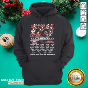 Alternative view of Great 123 Years Of The Nfl Teams Arizona Cardinals Signatures Thanks For The Memories Shirt