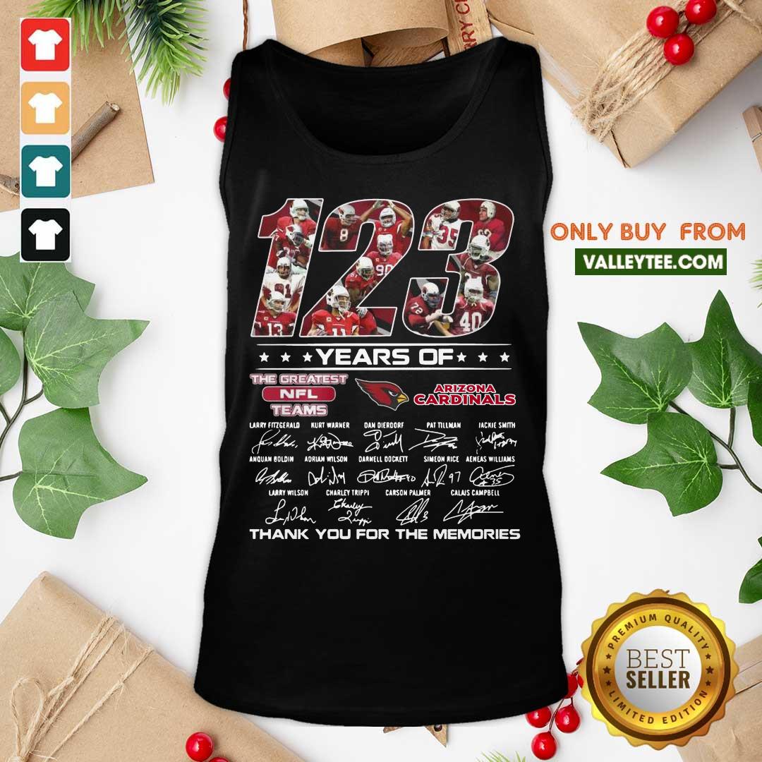Great 123 Years Of The Nfl Teams Arizona Cardinals Signatures Thanks For The Memories Shirt - Image 4