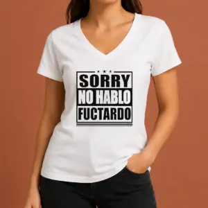 Alternative view of Hot Original Sorry No Hablo Fuctardo Sarcastic Language Barrier Shirt