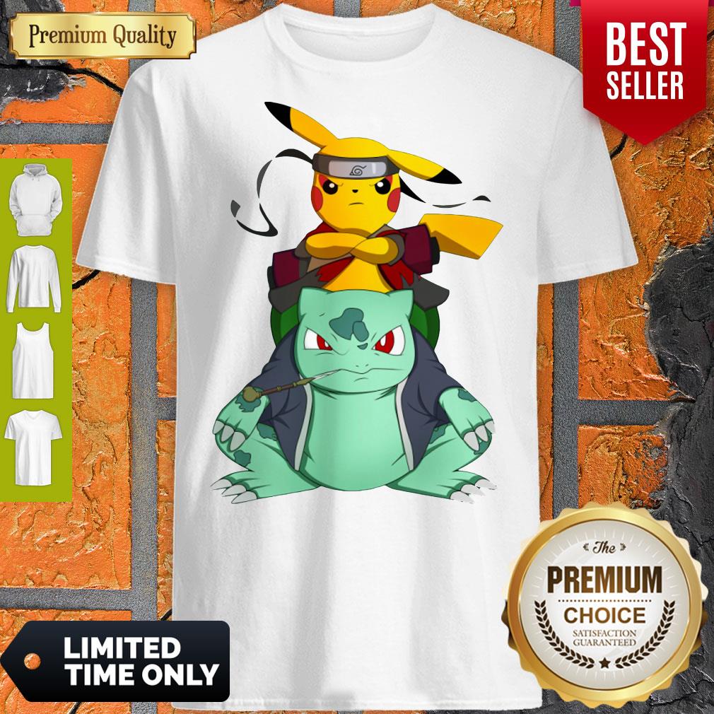 Pokemon Pikachu And Bulbasaur Mashup Naruto Jiraiya Shirt