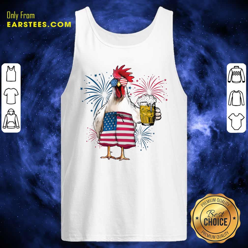 Top Chicken Drink Beer Independence Day Shirt - Image 2