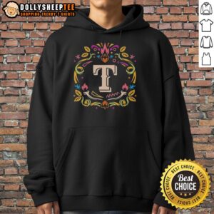 Alternative view of Pretty Texas Rangers Día De Los Muertos MLB Celebration T-Shirt