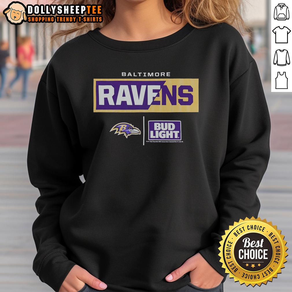 Hot Bud Light Baltimore Ravens Team T-Shirt - Image 5