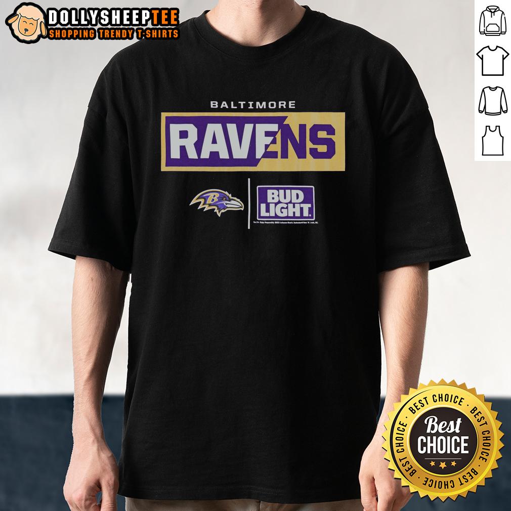 Hot Bud Light Baltimore Ravens Team T-Shirt