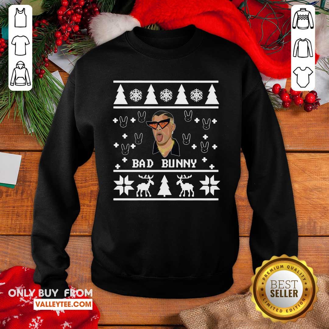 Fantastic Bad Bunny Ugly Christmas Shirt - Image 2