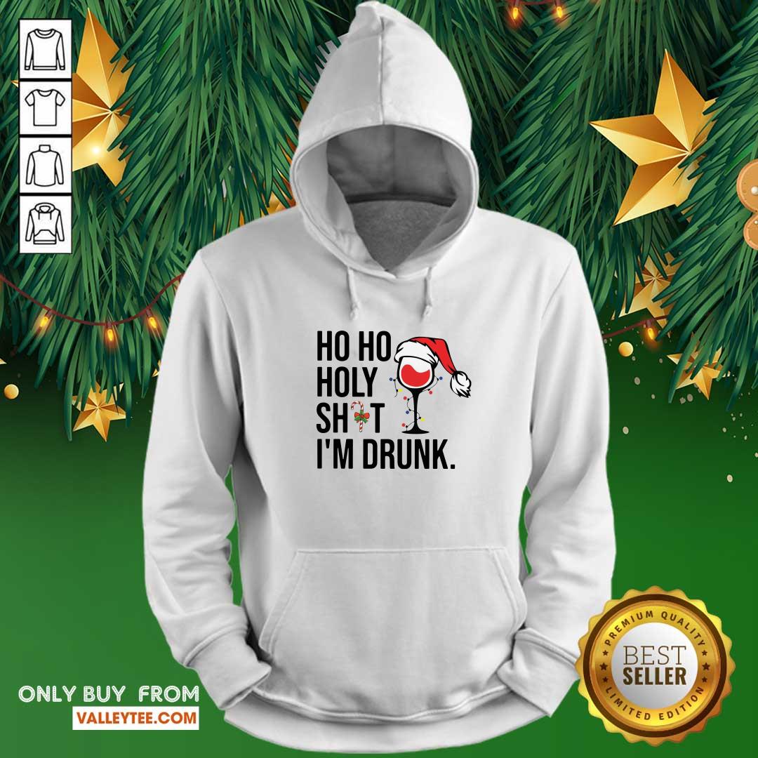 Funny Wine Hat Santa Ho Ho Holy Shit Im Drunk Shirt - Image 3