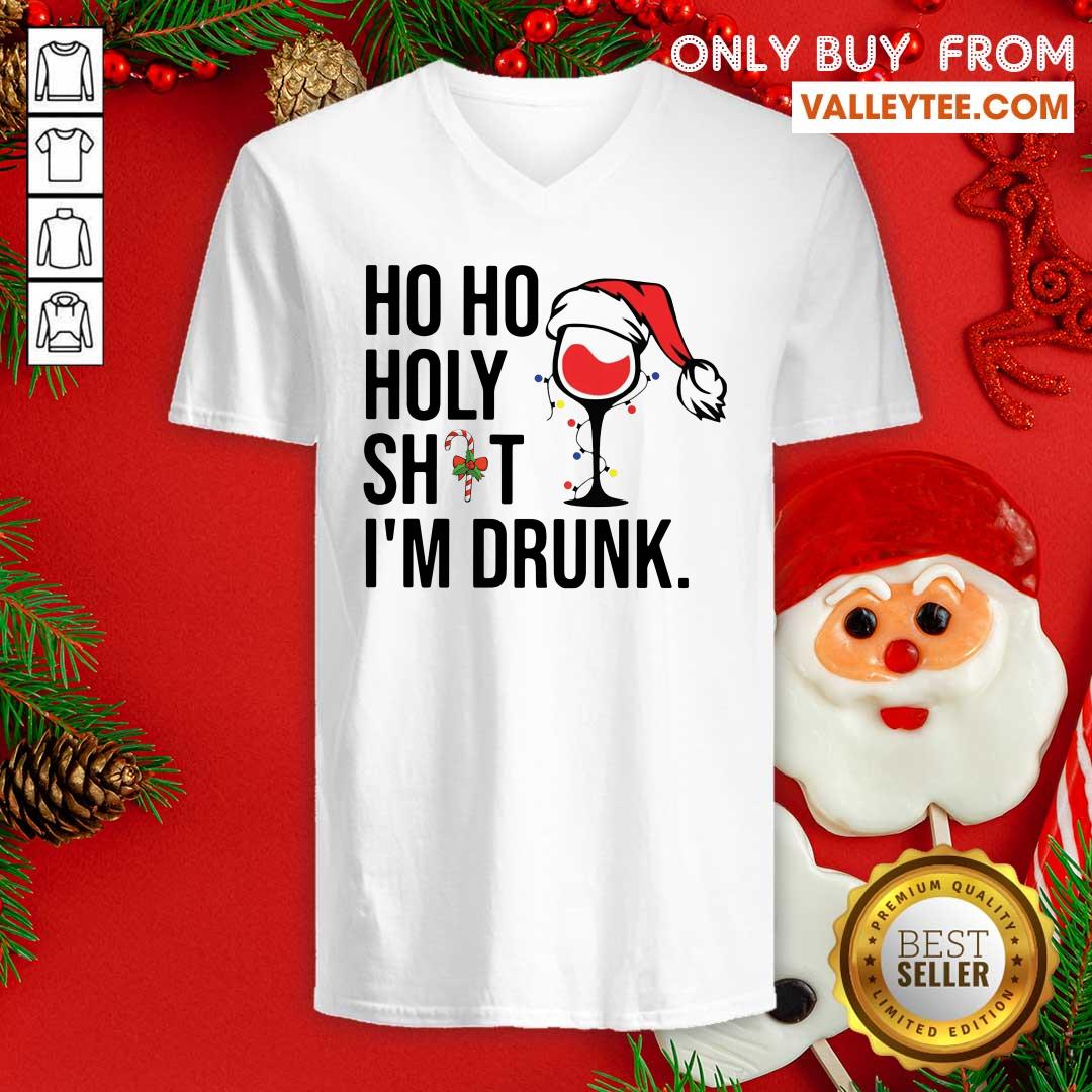 Funny Wine Hat Santa Ho Ho Holy Shit Im Drunk Shirt - Image 4