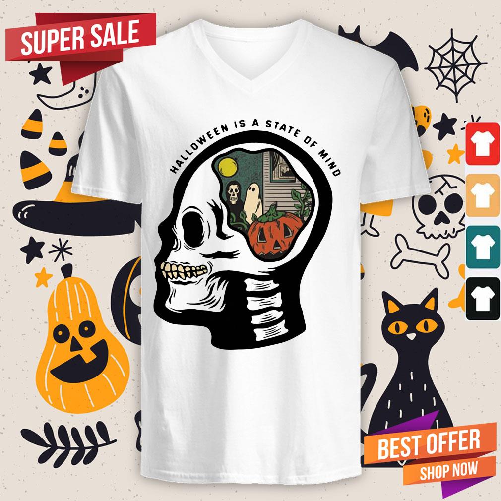 Happy Skull Halloween Is A State Of Mind Shirt - Image 2