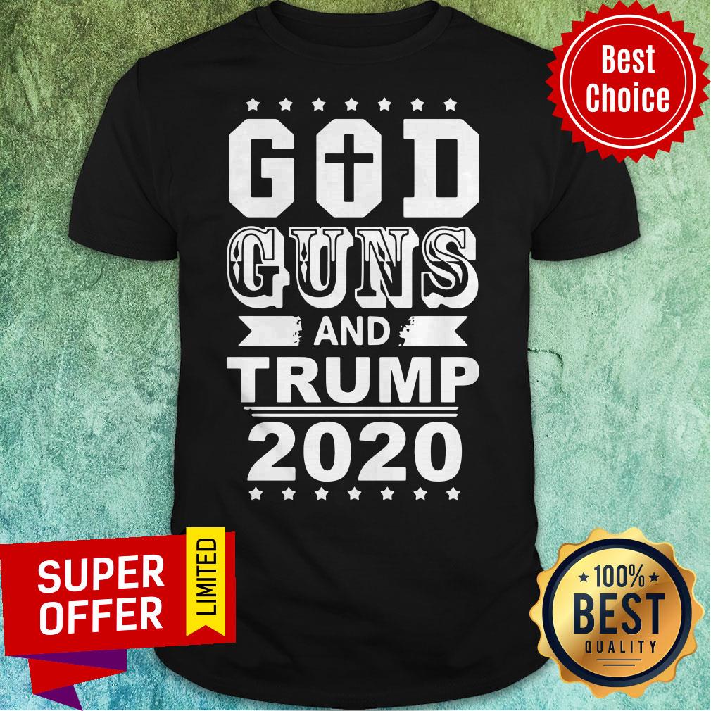 Premium Jesus God Guns And Trump 2020 Shirt