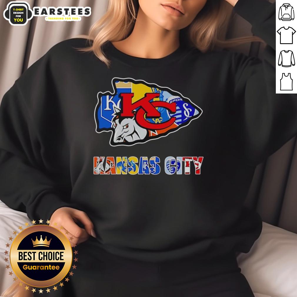 Original Kansas City Chiefs Kansas City Royals Sporting Kansas City Logo Mashup T-Shirt - Image 5