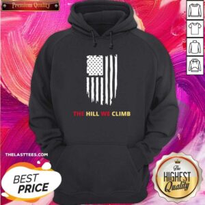 Alternative view of Official Hill We Climb Distressed American Flag Shirt
