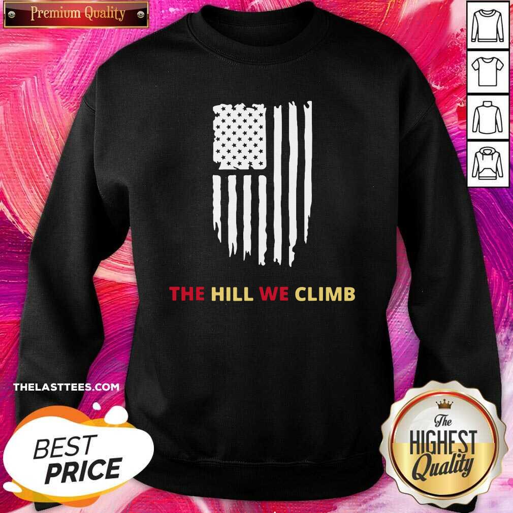 Official Hill We Climb Distressed American Flag Shirt - Image 5