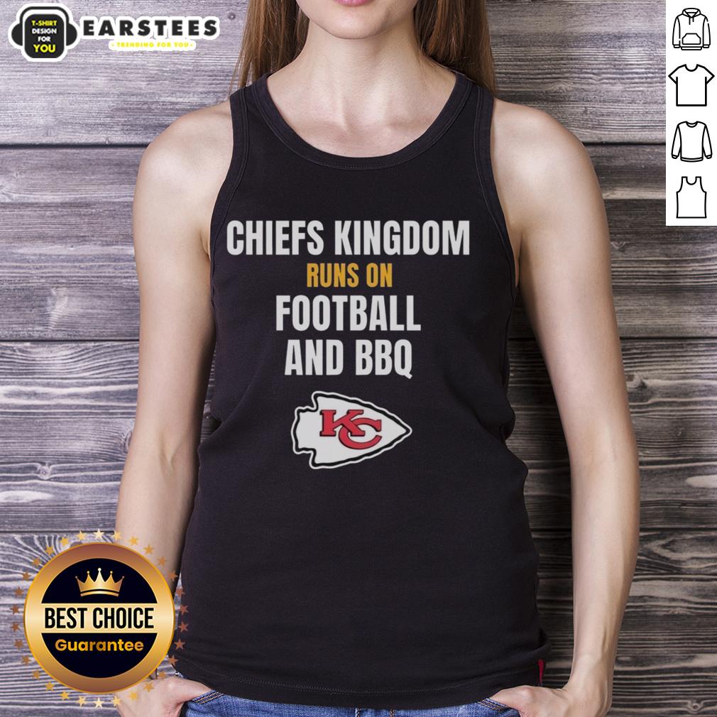 Awesome Kansas City Chiefs Kingdom Runs On Football And Bbq T-Shirt - Image 4