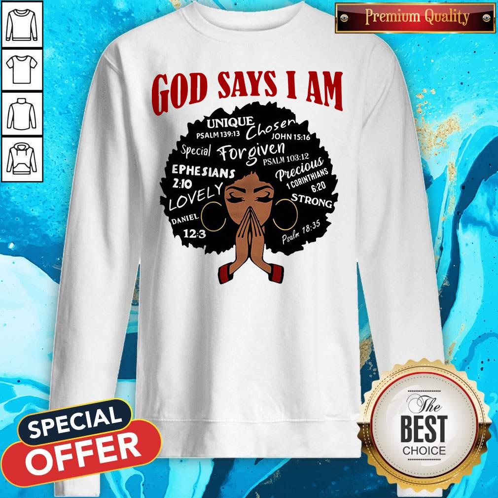 Pretty Black Girl God Says I Am Shirt - Image 4