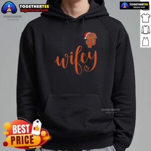 Alternative view of Original Wifey San Francisco Giants Santa Hat Merry Christmas T-Shirt