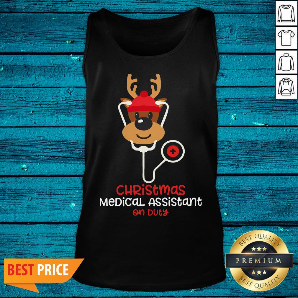 Attractive Christmas Medical Assistant On Duty Reindeer Nurse Funny Shirt - Image 5