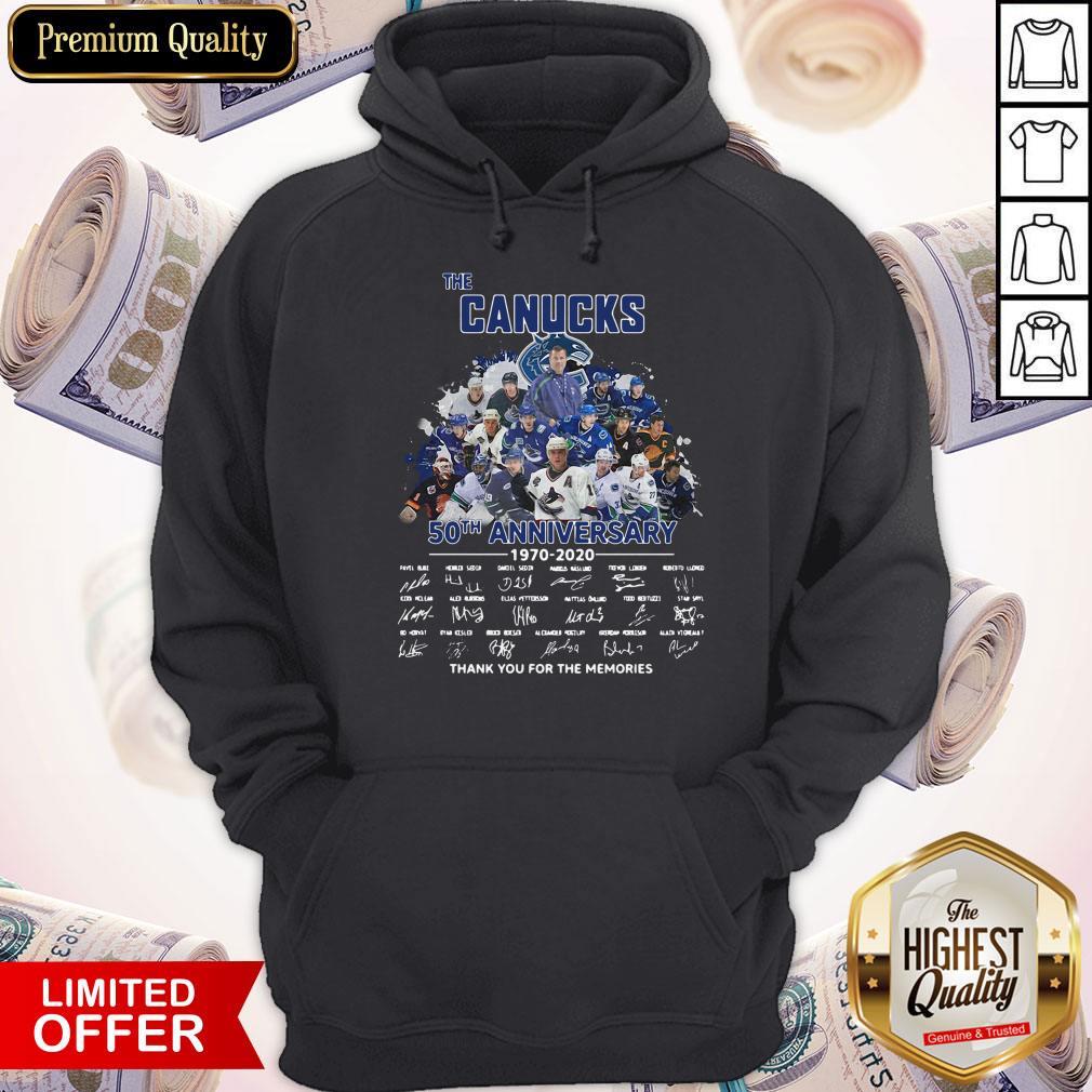 Funny The Canucks 52th Anniversary 1970 2020 Thank You For The Memories Signatures Shirt - Image 3