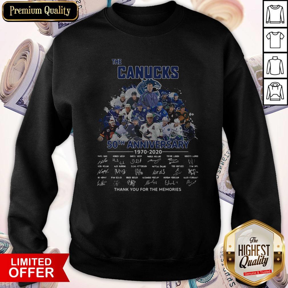 Funny The Canucks 52th Anniversary 1970 2020 Thank You For The Memories Signatures Shirt - Image 5