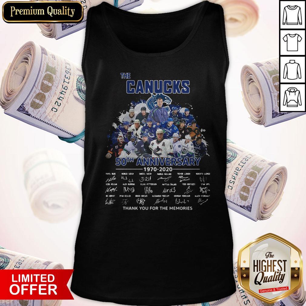 Funny The Canucks 52th Anniversary 1970 2020 Thank You For The Memories Signatures Shirt - Image 4
