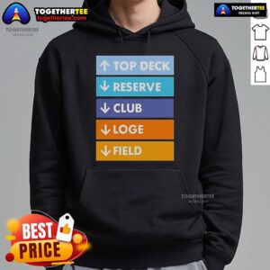 Alternative view of Official Top Deck Reserver Club Loge Field T-Shirt
