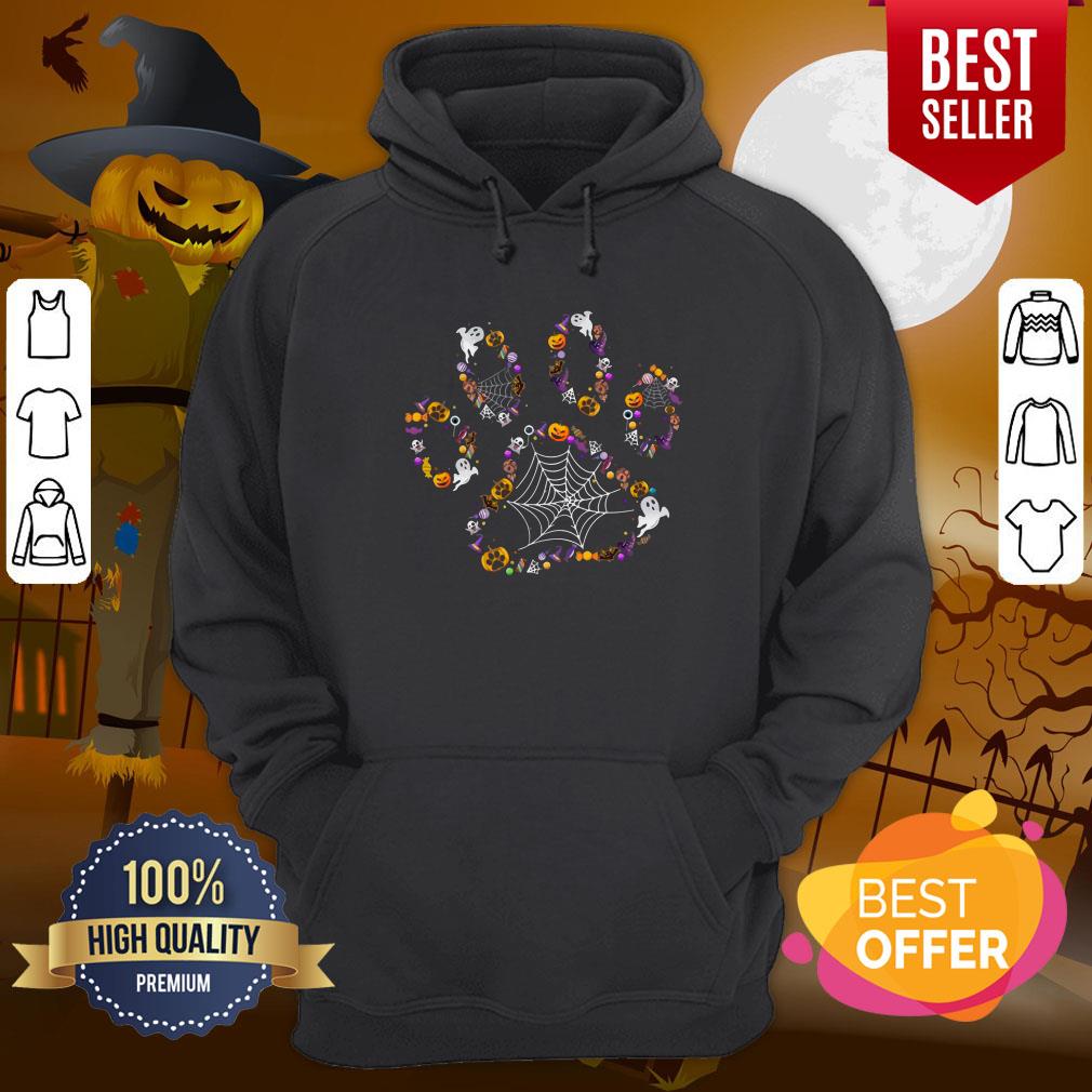 Cool Halloween Dog Paw Print Pet Dog Lovers Halloween Costume Shirt - Image 5