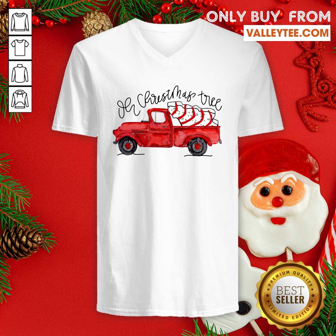 Beautiful Truck Red Oh Christmas Tree Shirt - Image 2