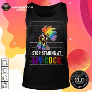 Alternative view of Top Chicken Stop Staring At My Cock LGBT Shirt