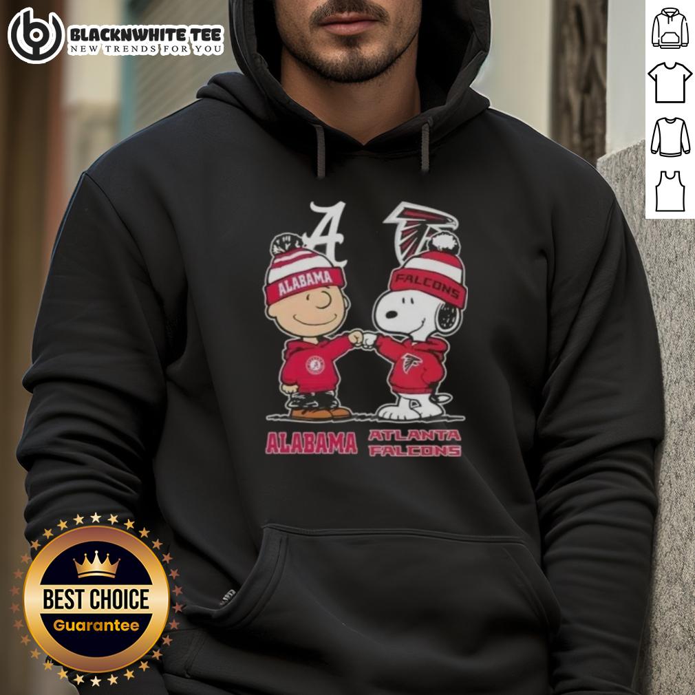 Good Snoopy And Charlie Brown Alabama Crimson Tide X Atlanta Falcons T-Shirt - Image 2