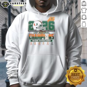 Alternative view of Original Miami Hurricanes CFP National Champions 2026 Helmet T-Shirt