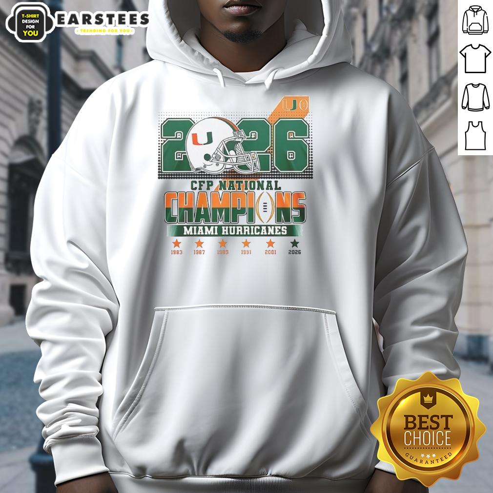 Original Miami Hurricanes CFP National Champions 2026 Helmet T-Shirt - Image 2