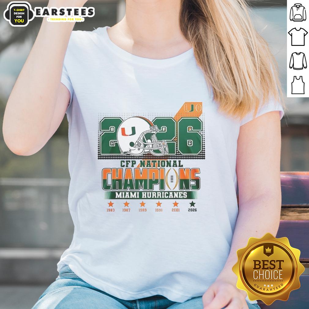 Original Miami Hurricanes CFP National Champions 2026 Helmet T-Shirt - Image 3